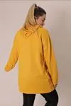 RENKTE CEPLİ YAZI DETAYLI SARI SWEAT