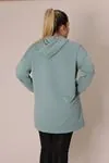 RENKTE CEPLİ YAZI DETAYLI YEŞİL SWEAT