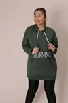 RENKTE CEPLİ YAZI DETAYLI HAKİ SWEAT