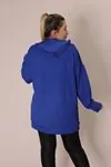 RENKTE CEPLİ YAZI DETAYLI SAKS SWEAT