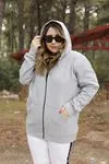 RENKTE ŞARDONLU FERMUARLI AÇIK GRİ SWEAT&CEKET