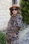 RENKTE KADİFE DESENLİ ALT ÜST TAKIM