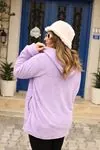 RENKTE BATTAL FERMUARLI PELUŞ LİLA MONT/CEKET