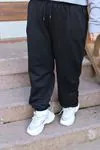 RENKTE BATTAL ÜÇ İPLİK ŞARDONLU SİYAH EŞOFMANALTI