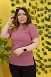 RENKTE V YAKA YIRTMAÇLI GÜL KURUSU TSHİRT