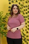 RENKTE V YAKA YIRTMAÇLI GÜL KURUSU TSHİRT