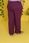RENKTE VİSKON ŞAL PAÇA MOR PANTOLON
