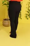 RENKTE FİTİLLİ İSPANYOL SİYAH TAYT PANTOLON