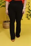 RENKTE FİTİLLİ İSPANYOL SİYAH TAYT PANTOLON