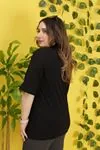 RENKTE DUBLE KOL KALPLİ SİYAH TSHİRT