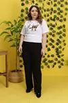 RENKTE BORU PAÇA GENİŞ KESİM FİTİLLİ SİYAH PANTOLON