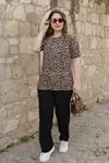 RENKTE DİRSEK KOL ÜST DESENLİ TAKIM