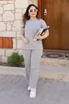 RENKTE GENİŞ KESİM BASİC PAMUKLU ALT ÜST GRİ TAKIM