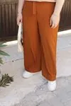 RENKTE GENİŞ KALIP BOL PAÇA GOFRE KAHVERENGİ PANTOLON