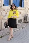 RENKTE KAŞKORSE SİYAH ŞORT ETEK