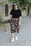 RENKTE KAŞKORSE BATTAL ESNEK DESENLİ KAPRİ