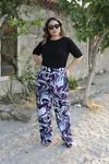 RENKTE BATTAL KAŞKORSE DESENLİ BOL PAÇA PANTOLON
