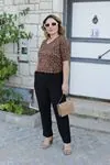 RENKTE DUBLE PAÇA SİYAH KETEN PANTOLON