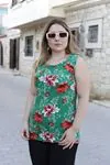 RENKTE KALIN ASKI YAKASI BÜZGÜLÜ DESENLİ BLUZ