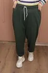 RENKTE BATTAL JOGGER KESİM KOYU YEŞİL EŞOFMAN ALTI