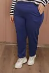 RENKTE DUBLE PAÇA İNDİGO EŞOFMAN ALTI
