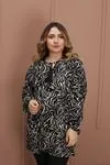 RENKTE GENİŞ KESİM YAKA PÜSKÜLLÜ DESENLİ TUNİK&BLUZ