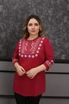 RENKTE ÖZEL SERİ GENİŞ KESİM OTANTİK BORDO BLUZ