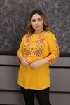 RENKTE ÖZEL SERİ GENİŞ KESİM OTANTİK SARI BLUZ