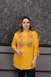 RENKTE ÖZEL SERİ GENİŞ KESİM OTANTİK SARI BLUZ