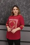 RENKTE ÖZEL SERİ GENİŞ KESİM OTANTİK BORDO BLUZ