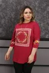 RENKTE ÖZEL SERİ GENİŞ KESİM OTANTİK BORDO BLUZ