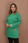 RENKTE ARMA DETAYLI YEŞİL SWEAT