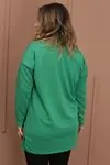 RENKTE YAZI NAKIŞLI YEŞİL SWEAT