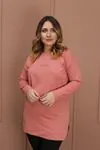 RENKTE NAKIŞ YAZILI PUDRA PEMBE SWEAT