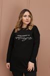RENKTE YAZILI SİYAH SWEAT