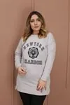 RENKTE BASKILI YAZILI PUDRA GRİ SWEAT