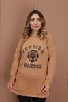 RENKTE BASKILI YAZILI KAHVE SWEAT