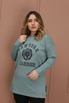 RENKTE BASKILI YAZILI YEŞİL SWEAT