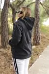 RENKTE BATTAL FERMUARLI ANTRASİT SWEAT&CEKET