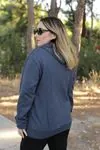RENKTE BATTAL FERMUARLI İNDİGO SWEAT&CEKET