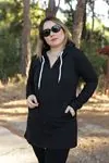 RENKTE GENİŞ KESİM FERMUARLI UZUN SİYAH CEKET&SWEAT