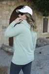 RENKTE OVERSİZE BASKILI CEPLİ YEŞİL SWEAT