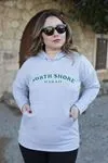 RENKTE OVERSİZE BASKILI CEPLİ GRİ SWEAT