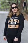 RENKTE BASKILI OVERSİZE SİYAH SWEAT