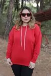 RENKTE OVERSİZE KIRMIZI SWEAT