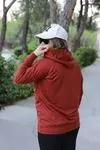 RENKTE OVERSİZE BASKILI CEPLİ KİREMİT SWEAT