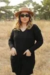 RENKTE ÖRGÜLÜ SİYAH HIRKA