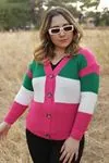 RENKTE DÜĞMELİ RENKLİ HIRKA