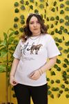 RENKTE GENİŞ KESİM LEOPAR DETAYLI BEYAZ TSHİRT