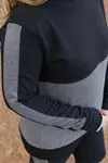 RENKTE GENİŞ KESİM GARNİLİ ŞARDONLU SİYAH TAKIM